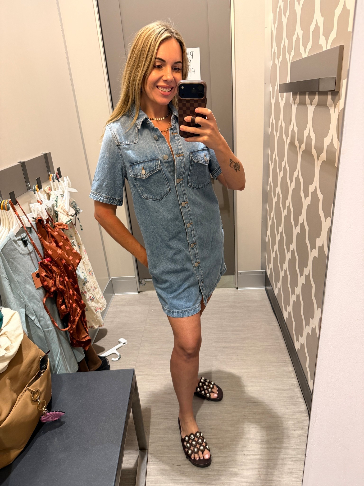 I sized down and the XS fit better because it’s boxy. I’d belt the waist! Love me a cute and comfy denim dress. Target find #targetfind #targetfashion @Target 

#LTKootd #LTKmomlife