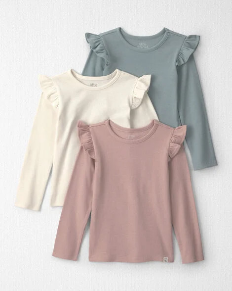 Toddler Girl 3-Pack Organic Cotton Rib Slim Fit Tops - Little Planet | Carter's | Carter's Inc