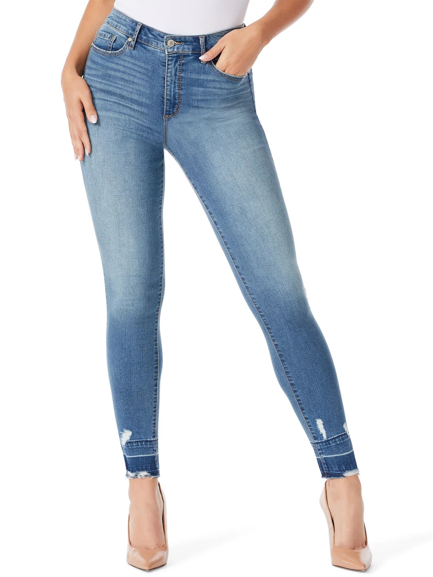 Sofia Jeans by Sofia Vergara Women's Rosa Curvy Super High-Rise Skinny Ankle Jeans | Walmart (US)