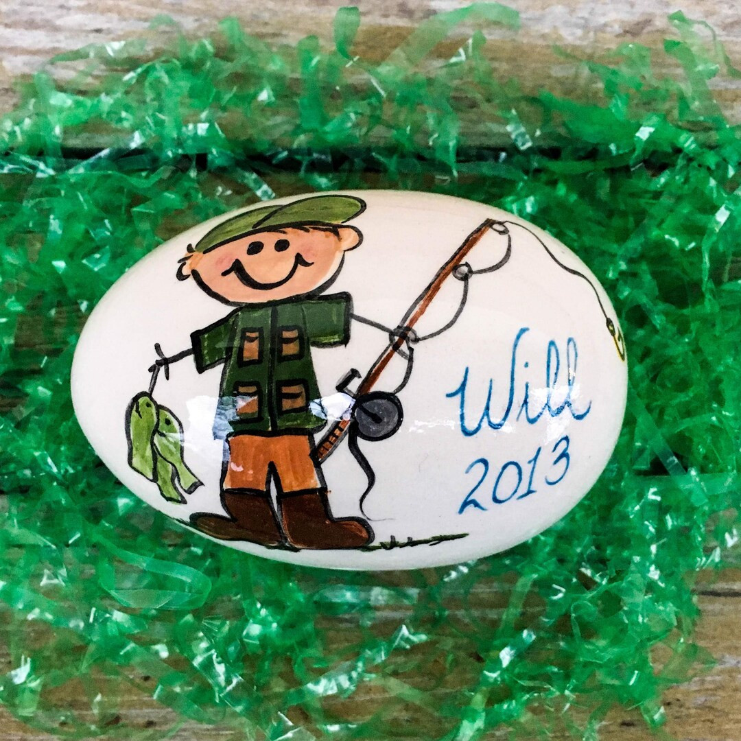 Fishing Activity Egg  - Personalized Ceramic Easter Eggs | Etsy (US)