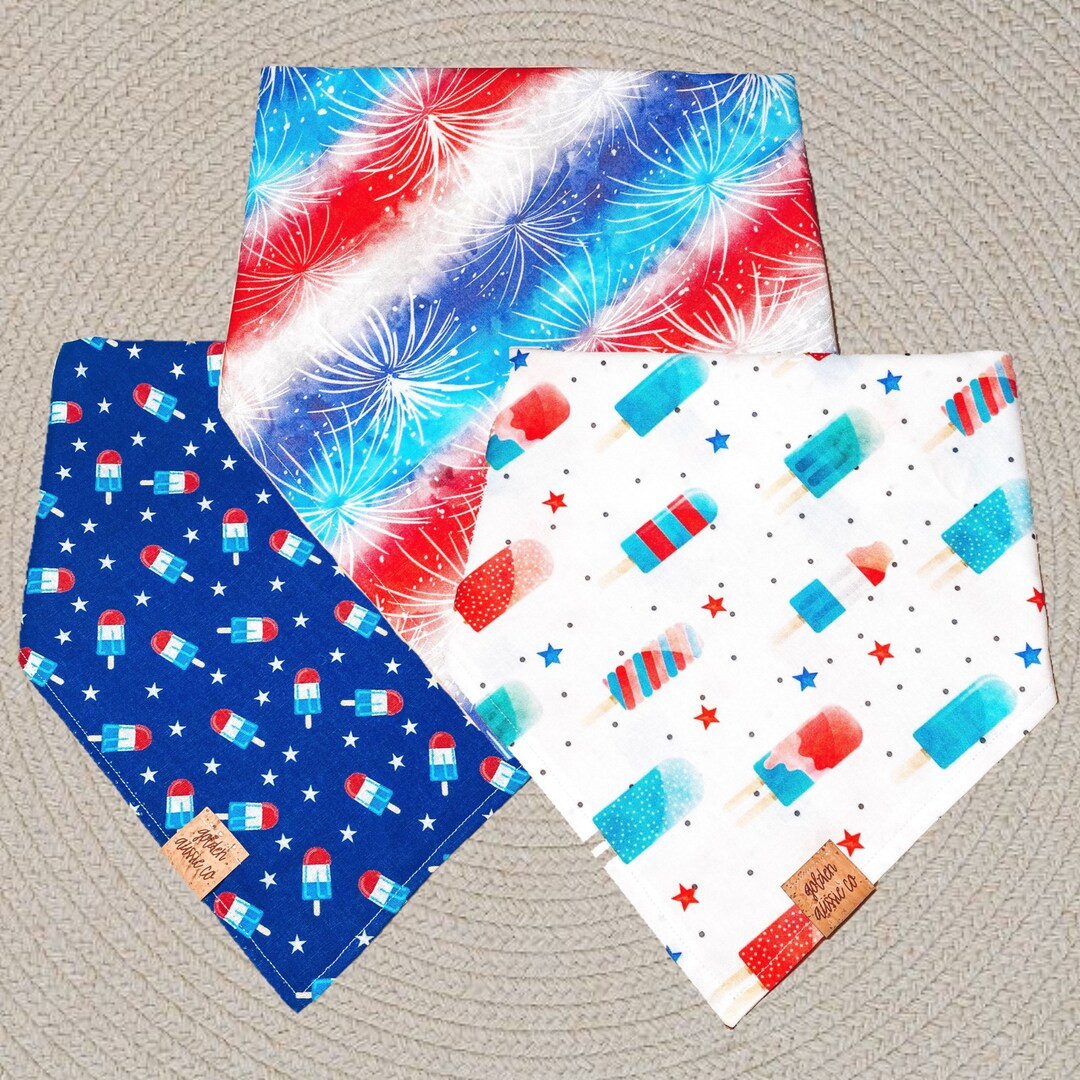 4th of July Bandana | America Bandana | Dog Bandana | Firework Bandana | Pet Bandana | Memorial D... | Etsy (US)