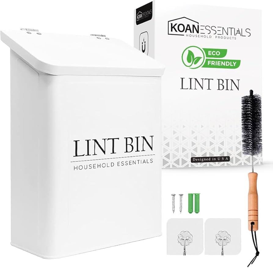 Farmhouse Metal Magnetic Lint Bin for Laundry Room Decor and Accessories with Lid and Laundry Roo... | Amazon (US)