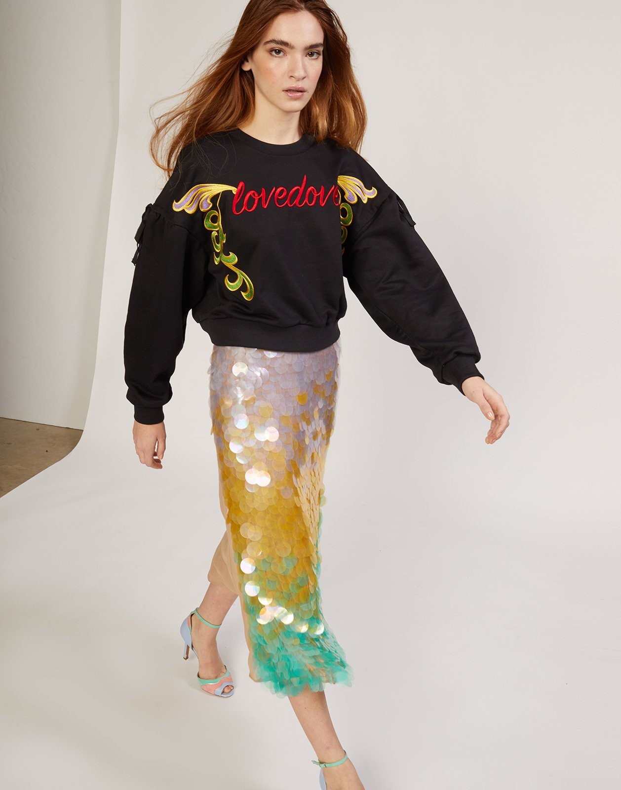 Adelai Cascade Sequined Skirt | Cynthia Rowley