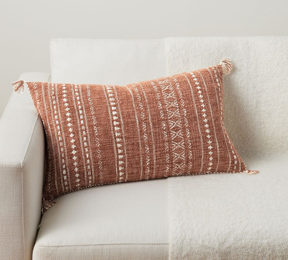 Mullen Woven Lumbar Pillow | Pottery Barn (US)