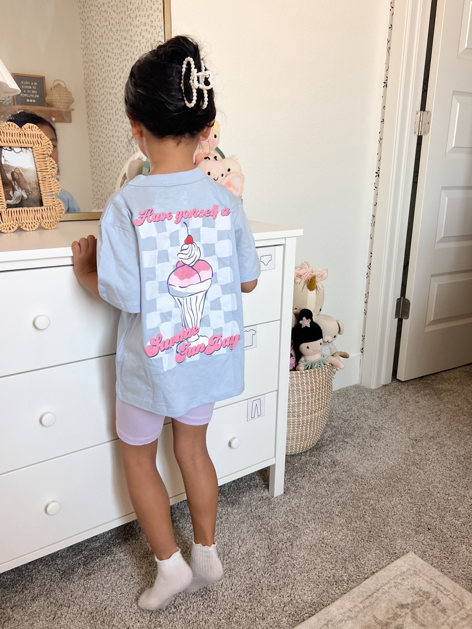 The cutest oversized tee & biker shorts from Cotton On Kids.