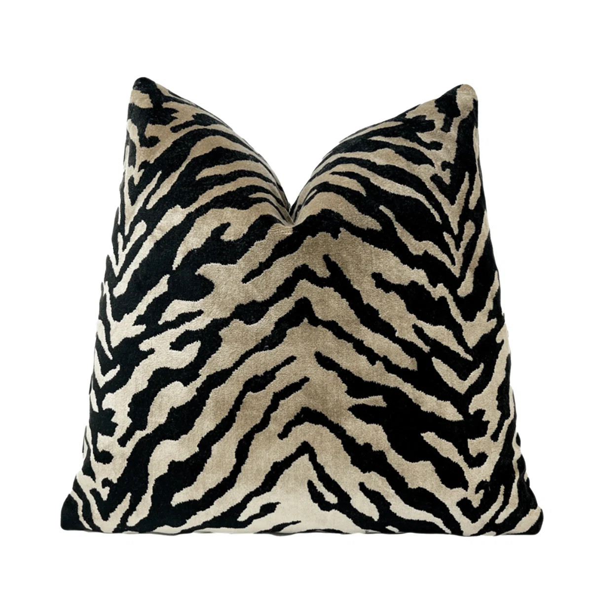 Velvet Zebra Print Throw Pillow Cover | Wayfair North America