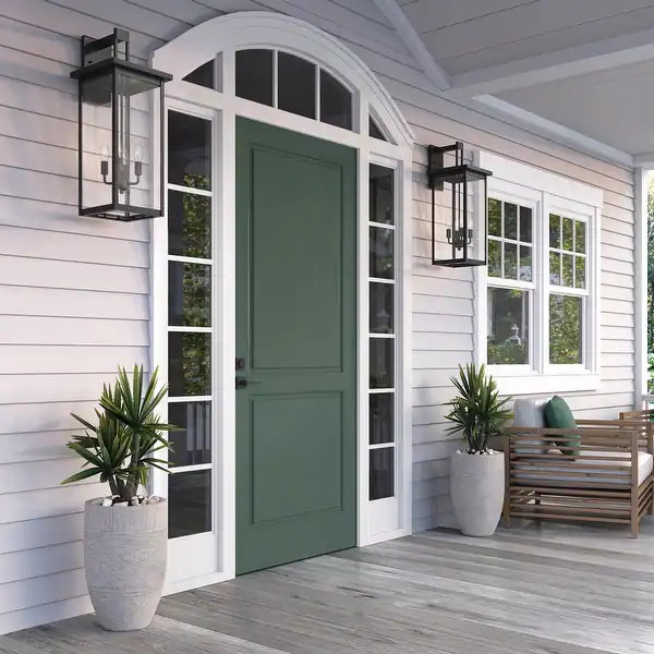 Millennium Lighting Barkeley 27" - 4 Light Outdoor Wall Sconce with Clear Glass Shades - Powder C... | Bed Bath & Beyond