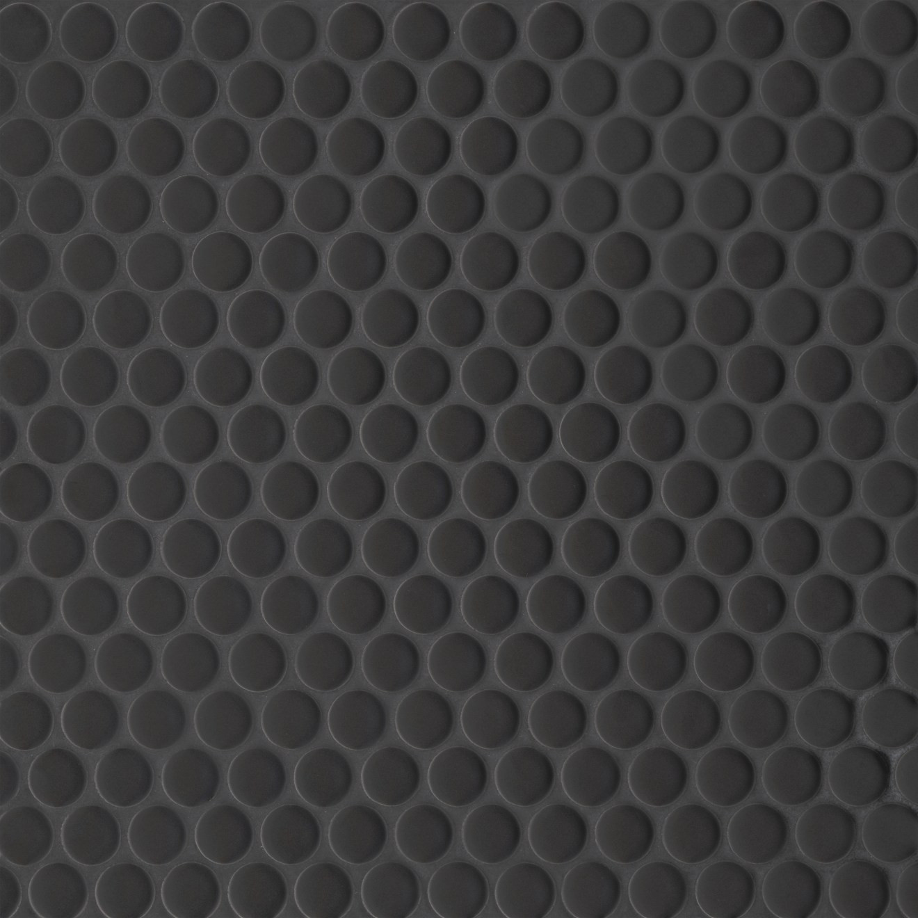 Le Cafe 1" x 1" Penny Round Matte Porcelain Mosaic Tile in Black | Bedrosians Tile & Stone