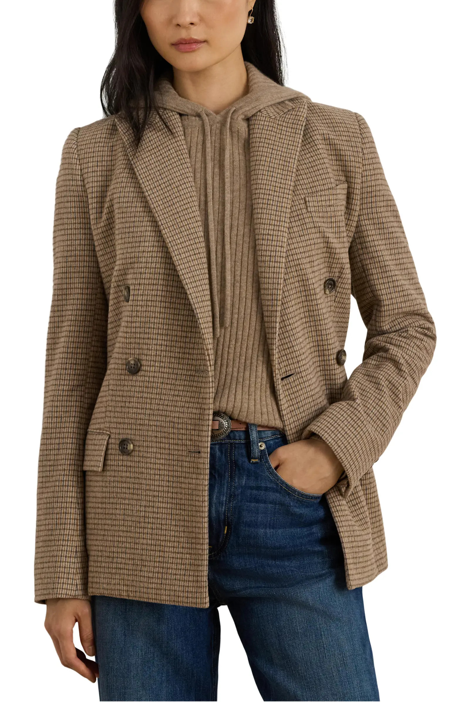 Double Breasted Wool Blend Twill Blazer | Nordstrom