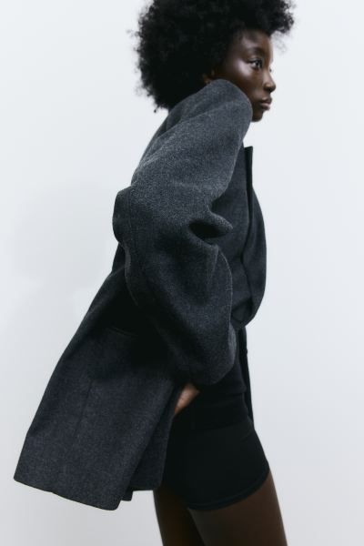 Oversized twill blazer - Dark grey - Ladies | H&M GB | H&M (UK, MY, IN, SG, PH, TW, HK)