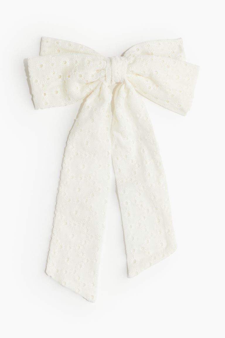 Hair Clip with Bow - Cream - Ladies | H&M US | H&M (US + CA)