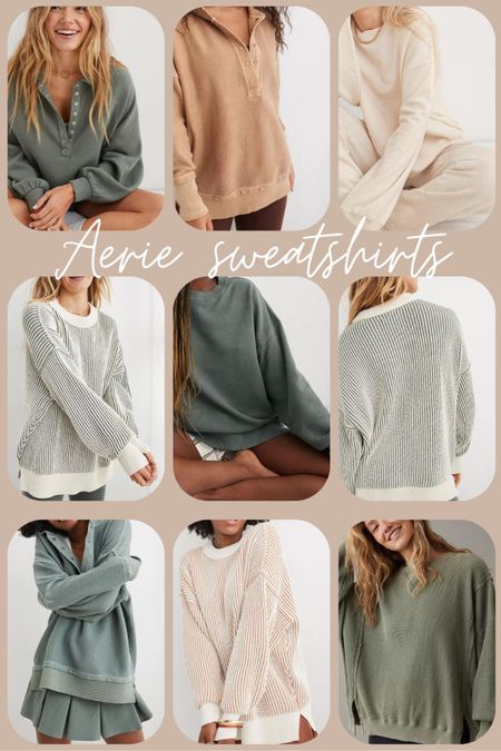Cozy Aerie sweatshirts for Fall. Most are on sale right now! 

#LTKitbag #LTKSeasonal #LTKSale