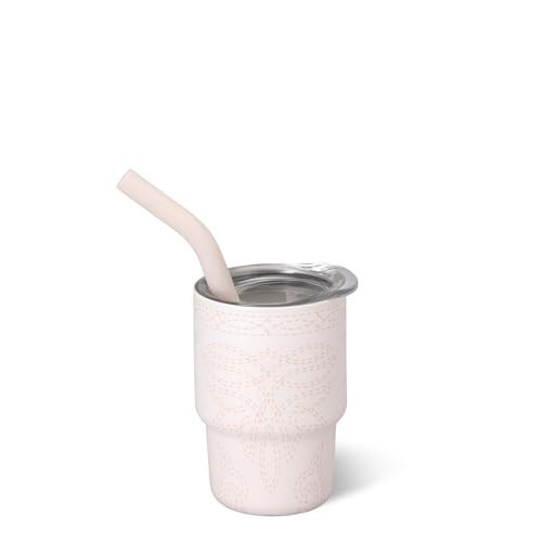 Swig Life Swig Shots Insulated Tumbler 2oz, Stainless Steel Mini Tumbler with Lid and Silicone Straw, Double Wall & Vacuum Sealed, Mini Tumblers for Shots (Saddle Stitch Cream) | Amazon (US)
