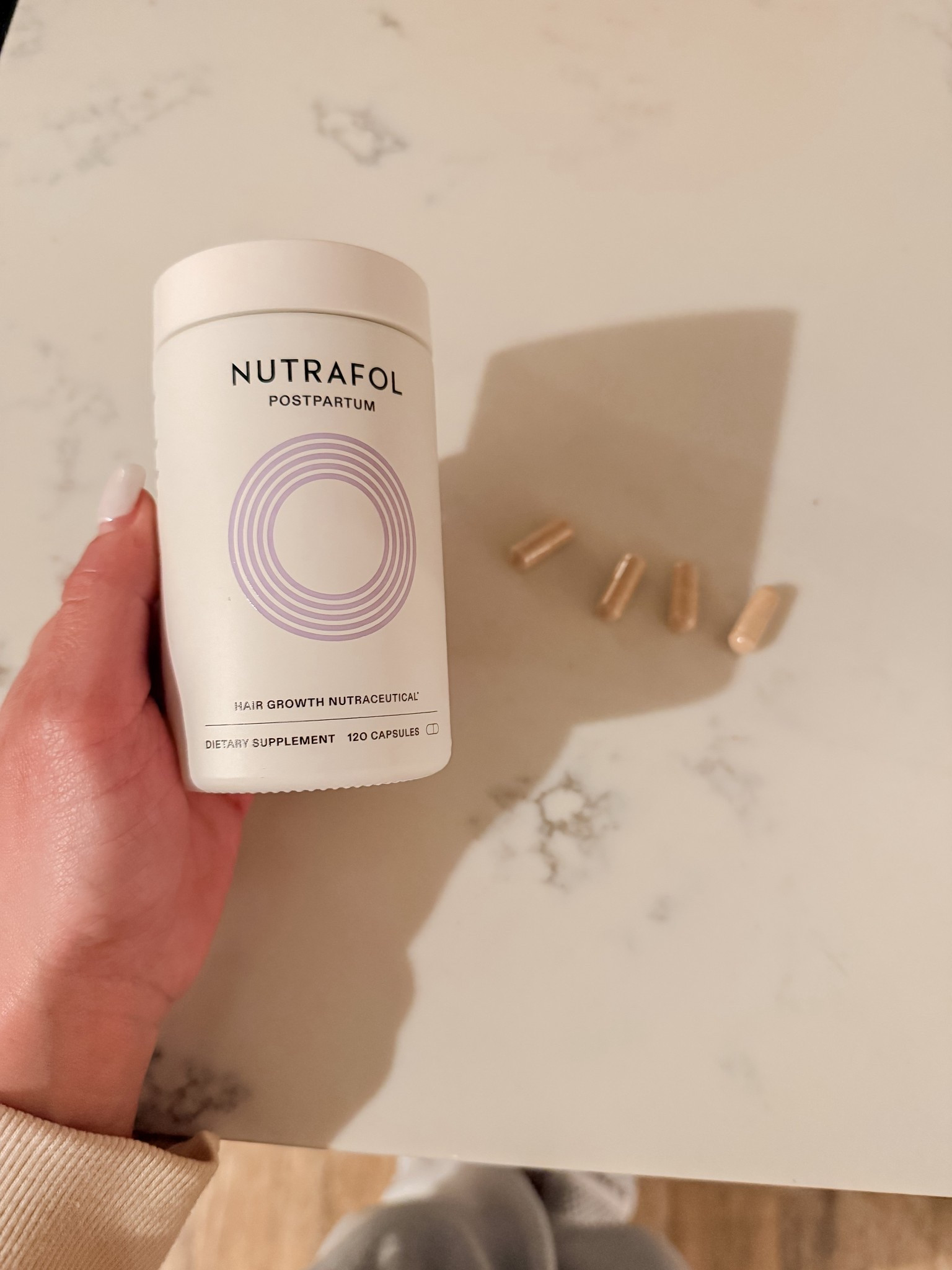 Nutrafol Postpartum — my nighttime hair growth ritual. Taking these consistently has helped my hair feel stronger and healthier after two pregnancies. Part of my simple evening wind-down.

@Nutrafol 

•  nutrafol postpartum
•  postpartum hair growth
•  hair growth supplement
•  postpartum hair loss
•  nighttime ritual
•  hair vitamins
•  postpartum recovery
•  women’s hair health
•  nutrafol

#LTKmomlife #LTKselfcare #LTKBump