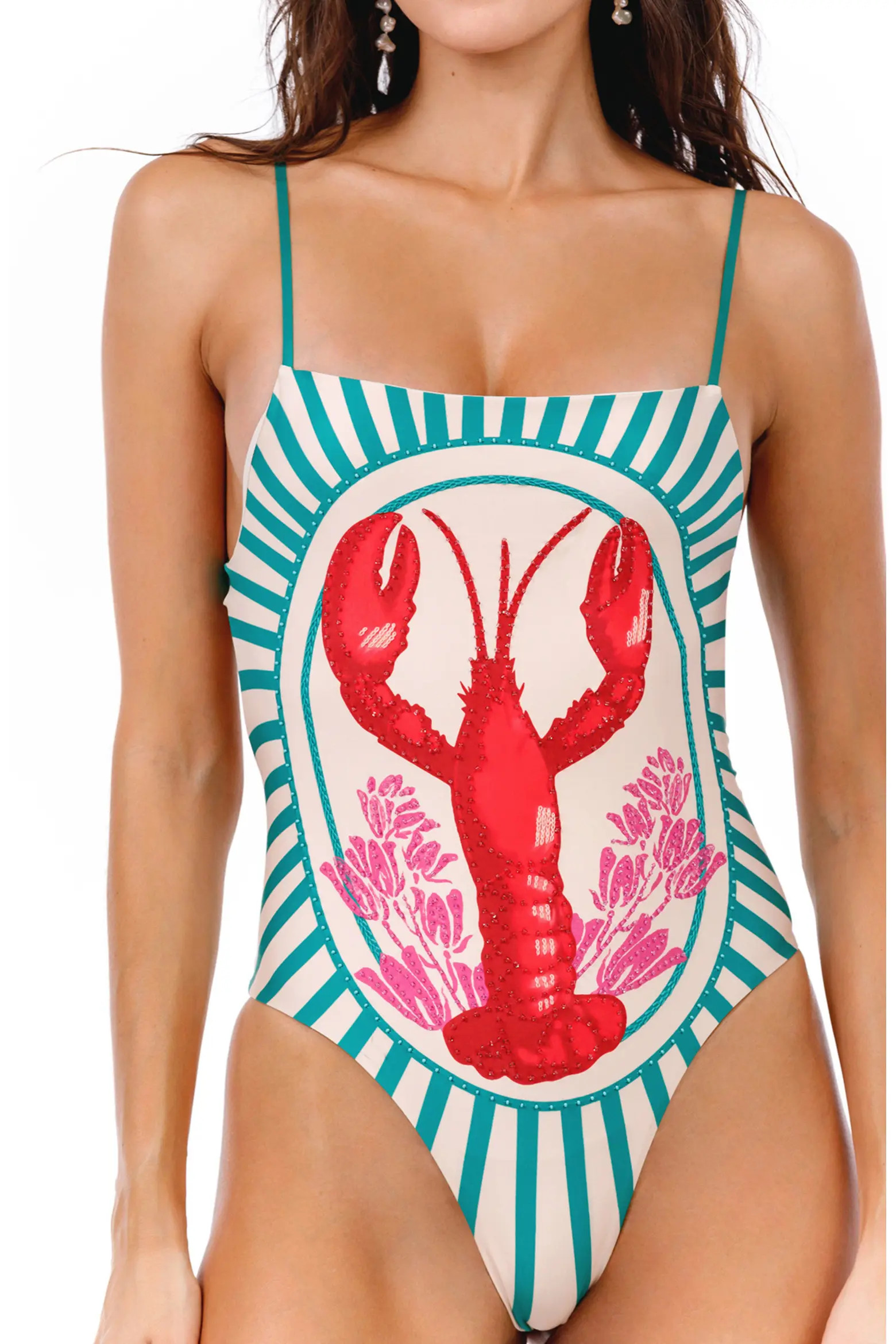 Agua Bendita Valmy Alina Beaded Cutout One-Piece Swimsuit (Women) | Nordstrom | Nordstrom