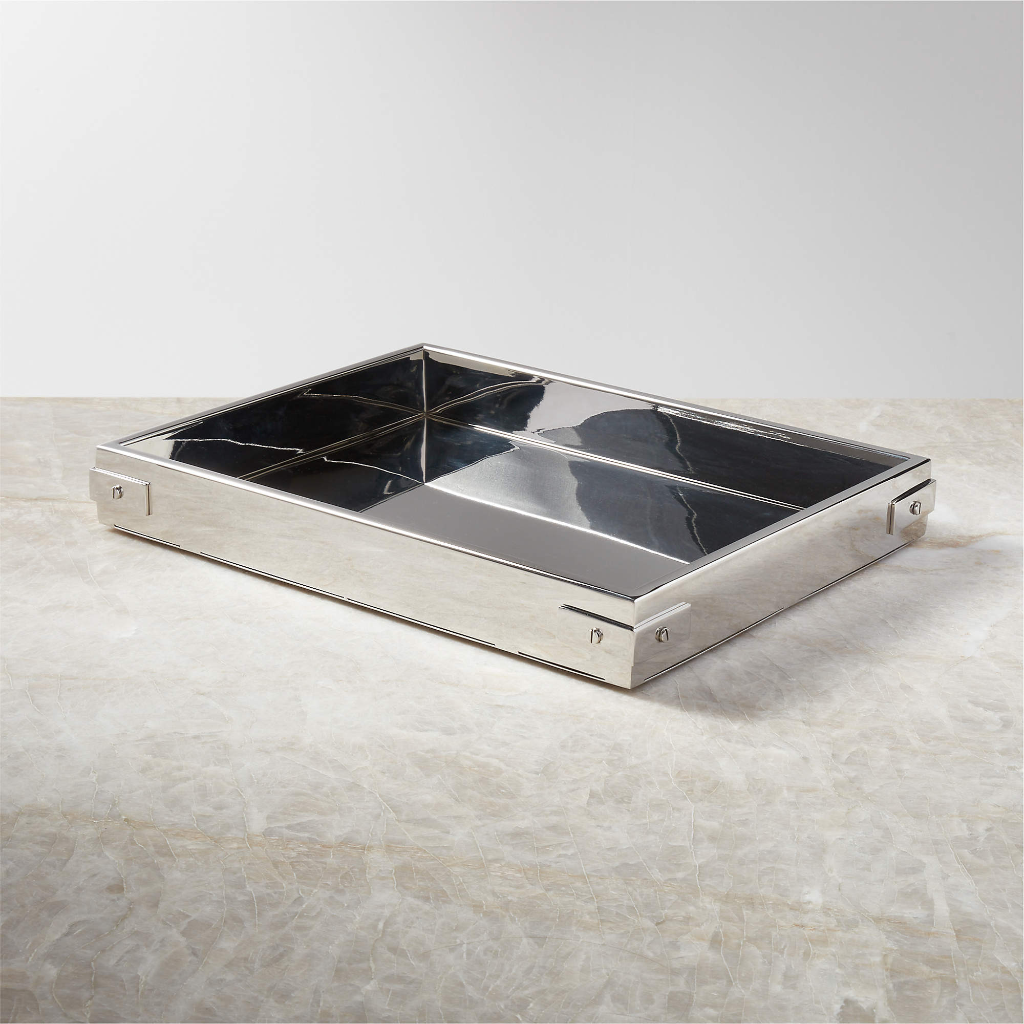 Griffith Stainless Steel Bar Tray + Reviews | CB2 | CB2