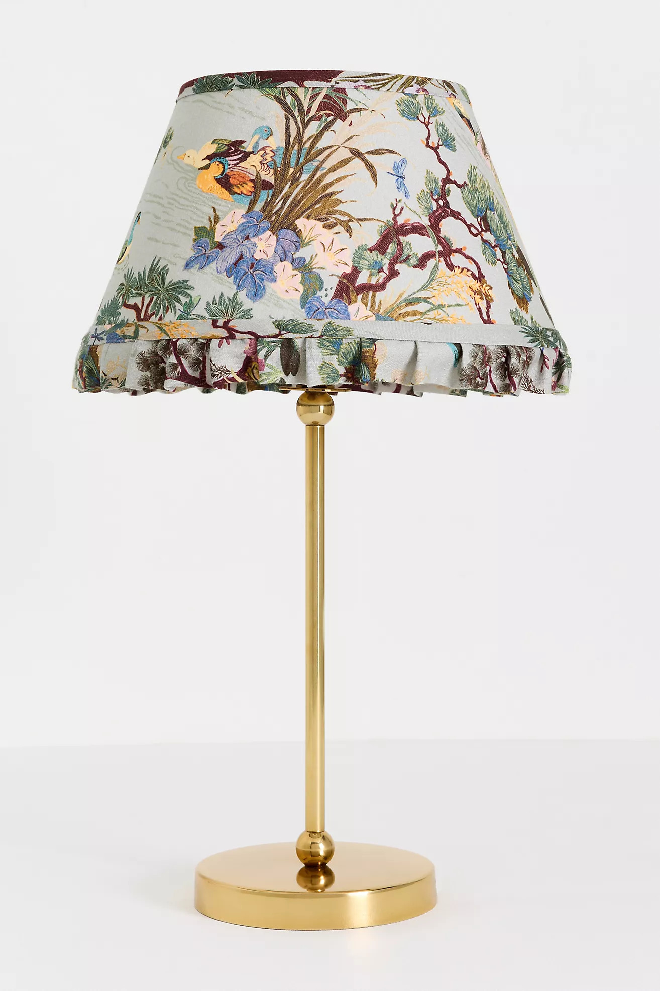 Lee Ruffle Printed Shade Brass Table Lamp | Anthropologie (US)