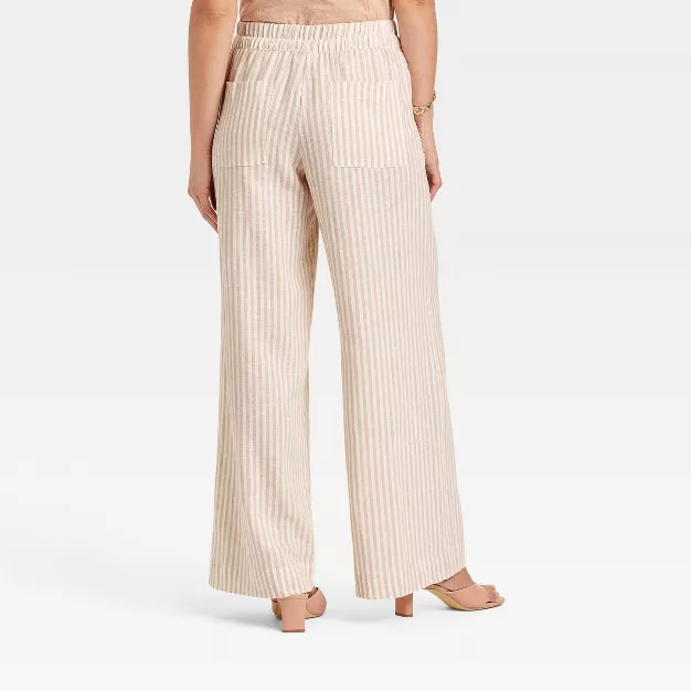 Women's High-Rise Wide Leg Linen Pull-On Pants - A New Day™ | Target
