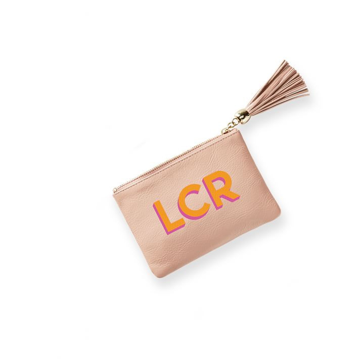 Leather Tassel Zipper Pouch, Shadow Printed | Mark and Graham