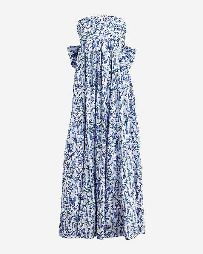 Collection strapless bow-back maxi dress in meadow print | J. Crew US