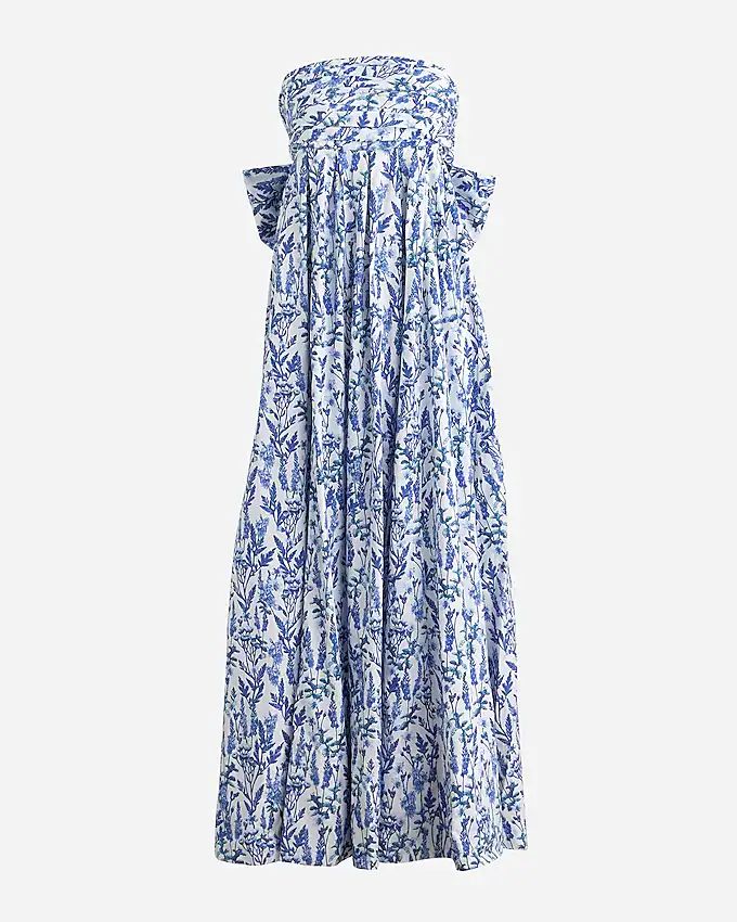 Collection strapless bow-back maxi dress in meadow print | J.Crew US