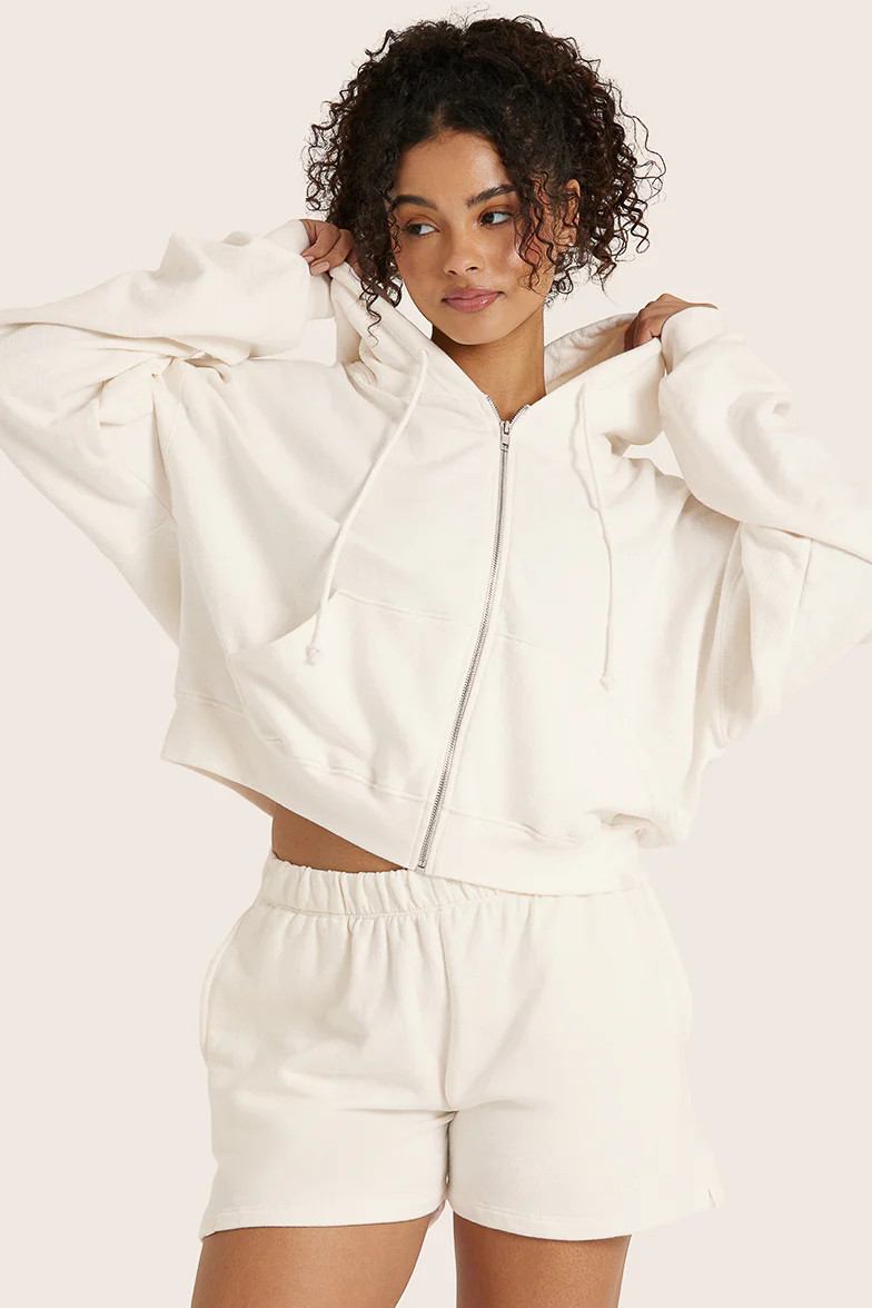 LIGHTWEIGHT SWEATS CLASSIC ZIP HOODIE - BLANC | SET Active