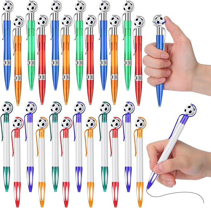 24 Pcs Soccer Pens Bulk Soccer Shape Ballpoint Pen Soccer Party Favor Sport Pen Cool Writing Pen ... | Amazon (US)