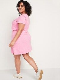 Waist-Defined Slub-Knit T-Shirt Dress for Women | Old Navy (US)