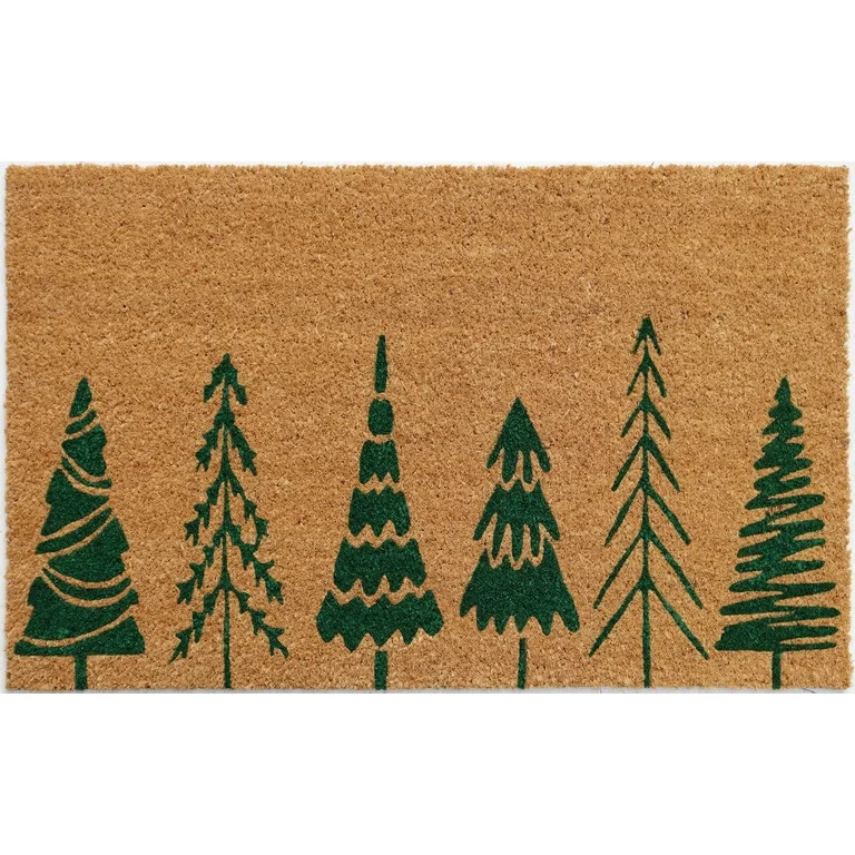 Holiday Time Christmas Tree 18"x30" Coir Fiber Doormat | Walmart (US)