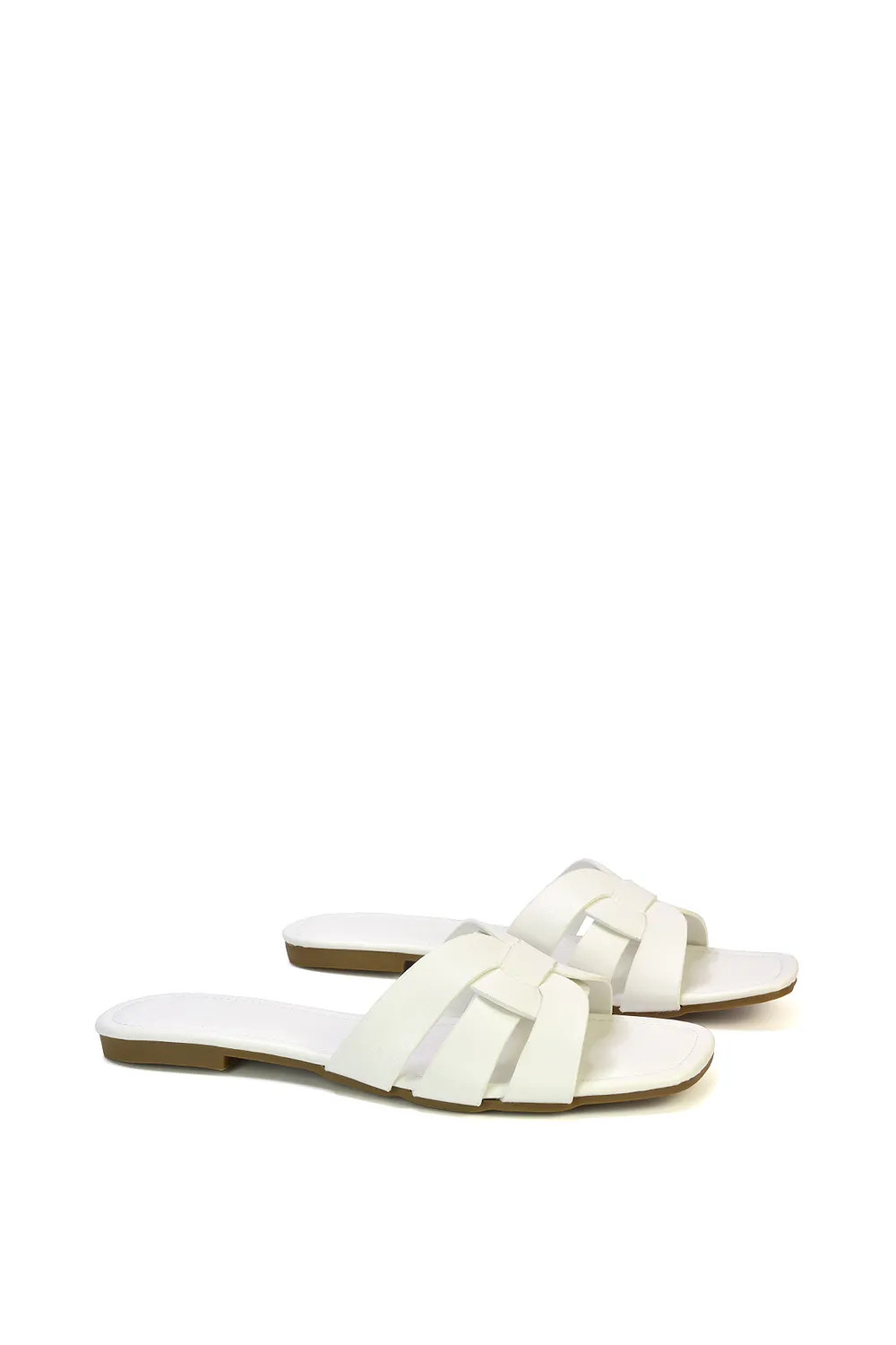 Sandals | 'Luci' Square Toe Slip On Strappy Flat Sandals | XY London | Debenhams UK