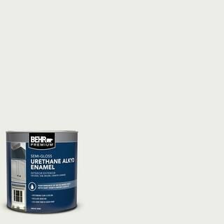 BEHR PREMIUM 1 qt. #52 White Semi-Gloss Enamel Urethane Alkyd Interior/Exterior Paint-390004 - Th... | The Home Depot