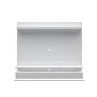 City 72 in. White Gloss Composite Floating Entertainment Center Fits TVs Up to 70 in. with Wall P... | The Home Depot