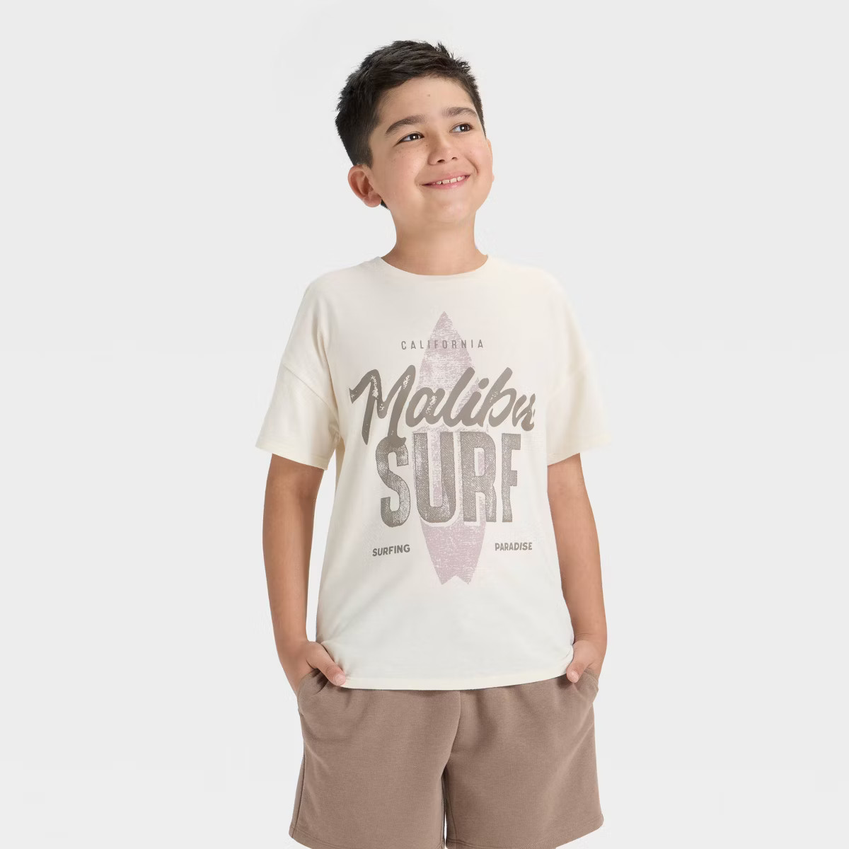 Grayson Threads Kids Boys' Short Sleeve Malibu Graphic T-Shirt - Off-White | Target