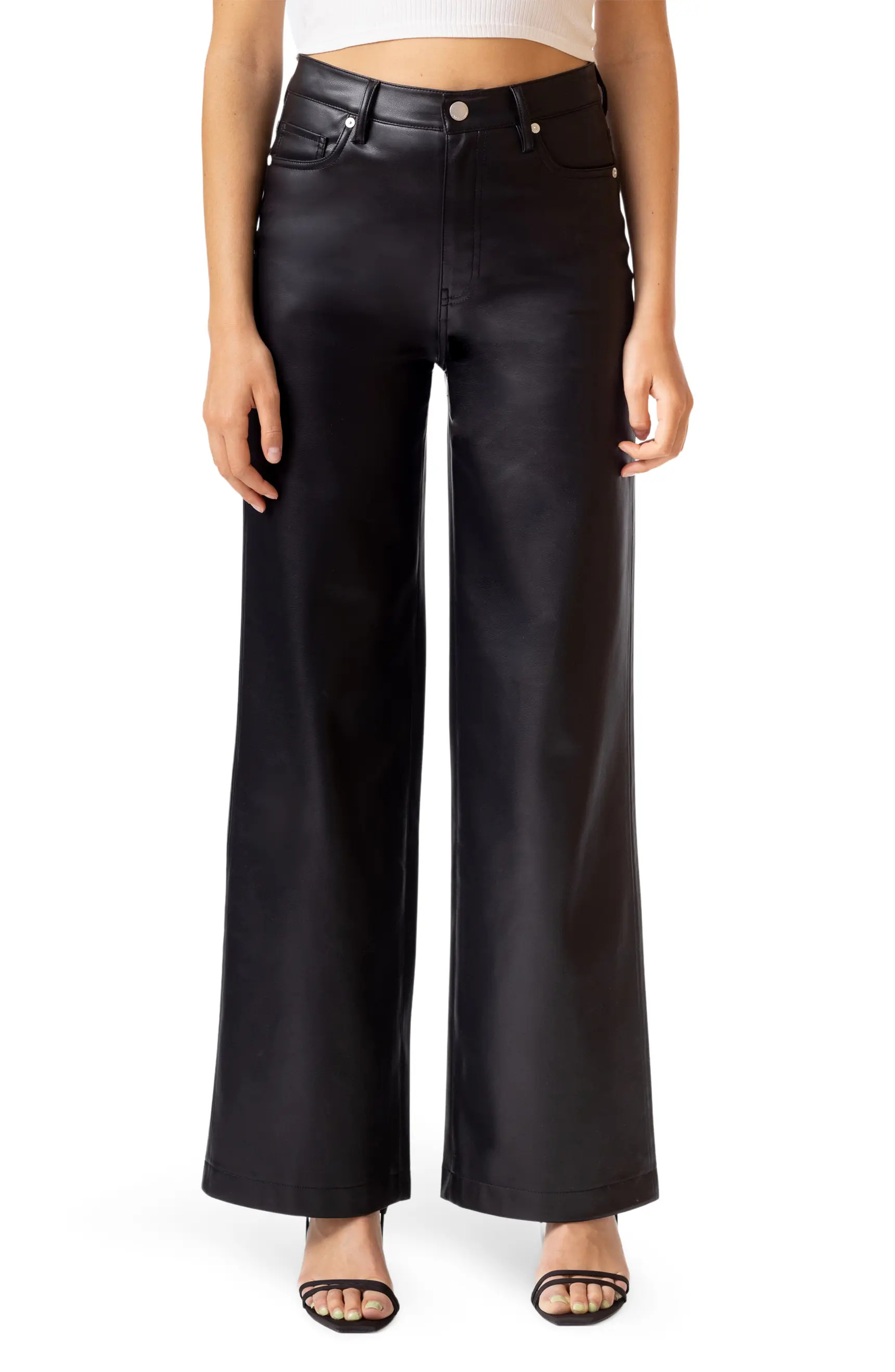 Franklin High Waist Faux Leather Wide Leg Pants | Nordstrom