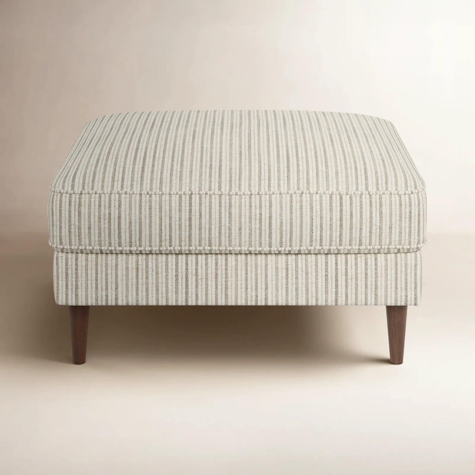 Ash Stripe Ottoman | Birch Lane