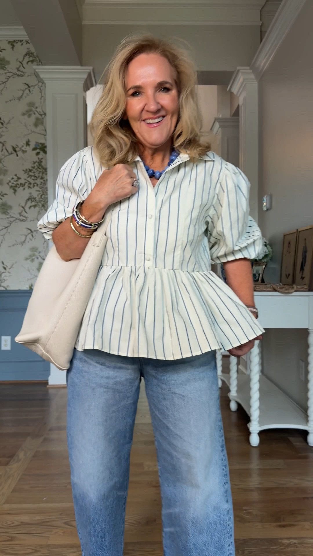 Peplum top is so cute! Wearing a medium. Discount code NANETTE20
Jeans I found on sale but still a splurge. Wearing a 29 I love them

#LTKOver40 #LTKSaleAlert #LTKootd