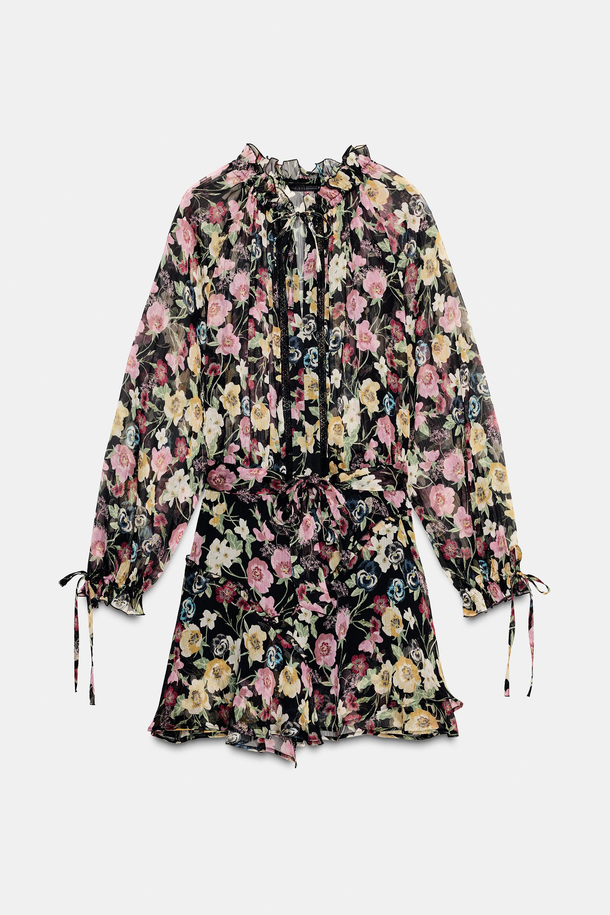 FLORAL PRINT MINI DRESS | Zara US