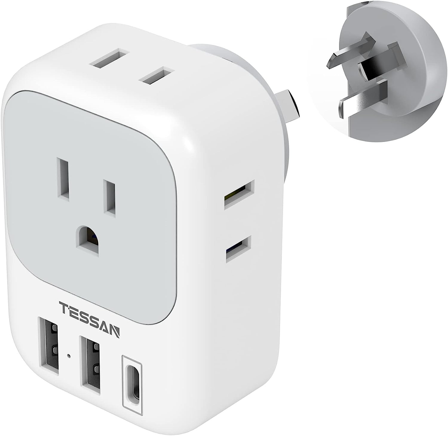Australia New Zealand Power Adapter USB C, TESSAN Australia Travel Adaptor with 4 American Outlet... | Amazon (US)
