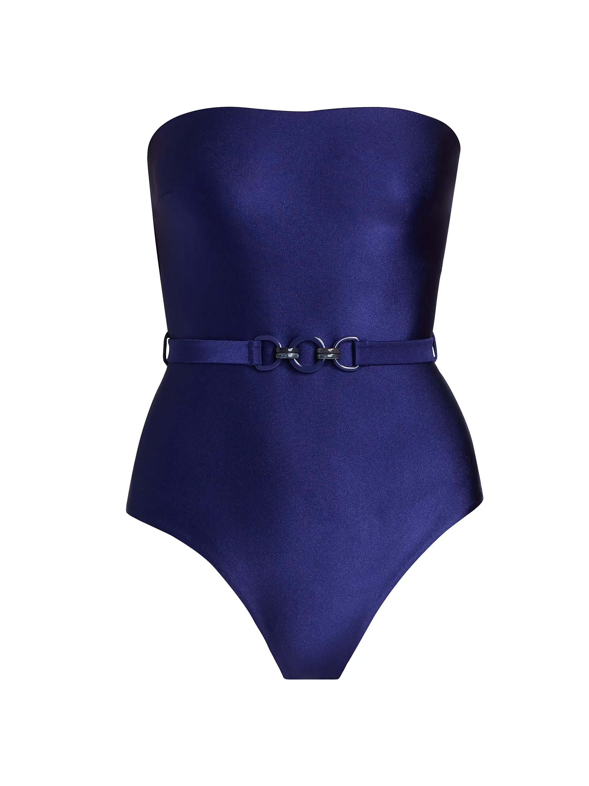 Zimmermann Patience Belted Bandeau One-Piece Swimsuit | Saks Fifth Avenue | Saks Fifth Avenue