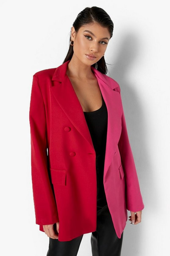Color Block Oversized Tailored Blazer | Boohoo.com (US & CA)