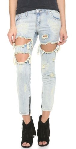 One Teaspoon Dirt Trashed Freebird Jeans | Shopbop