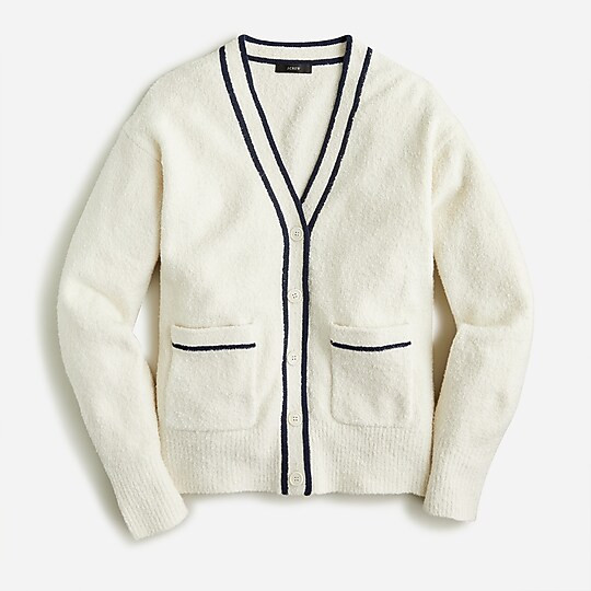 Cotton bouclé V-neck cardigan sweater | J. Crew US