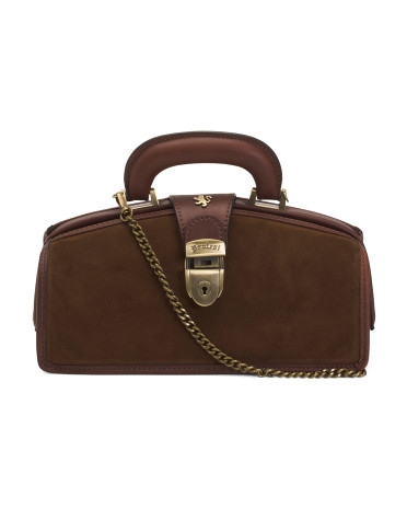 Made In Italy Suede Doctor Bag With Padded Handle | TJ Maxx