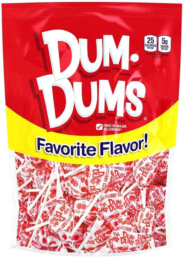 Dum Dums Lollipops Cherry Flavor 1-50 Ct Bag | Amazon (US)