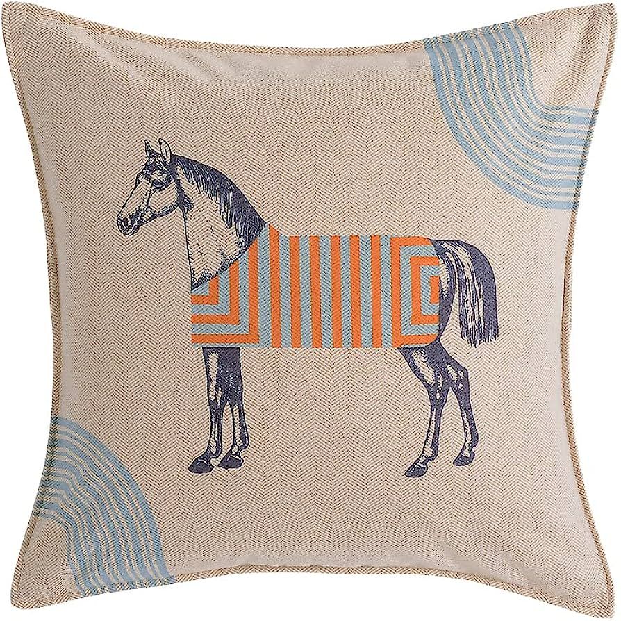 Croker Horse 18x18 Inches Embroidered Horse Throw Pillow Covers - Modern Fashion American Style V... | Amazon (US)