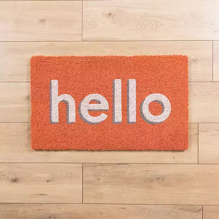 Orange Hello Coir Doormat | Kirkland's Home
