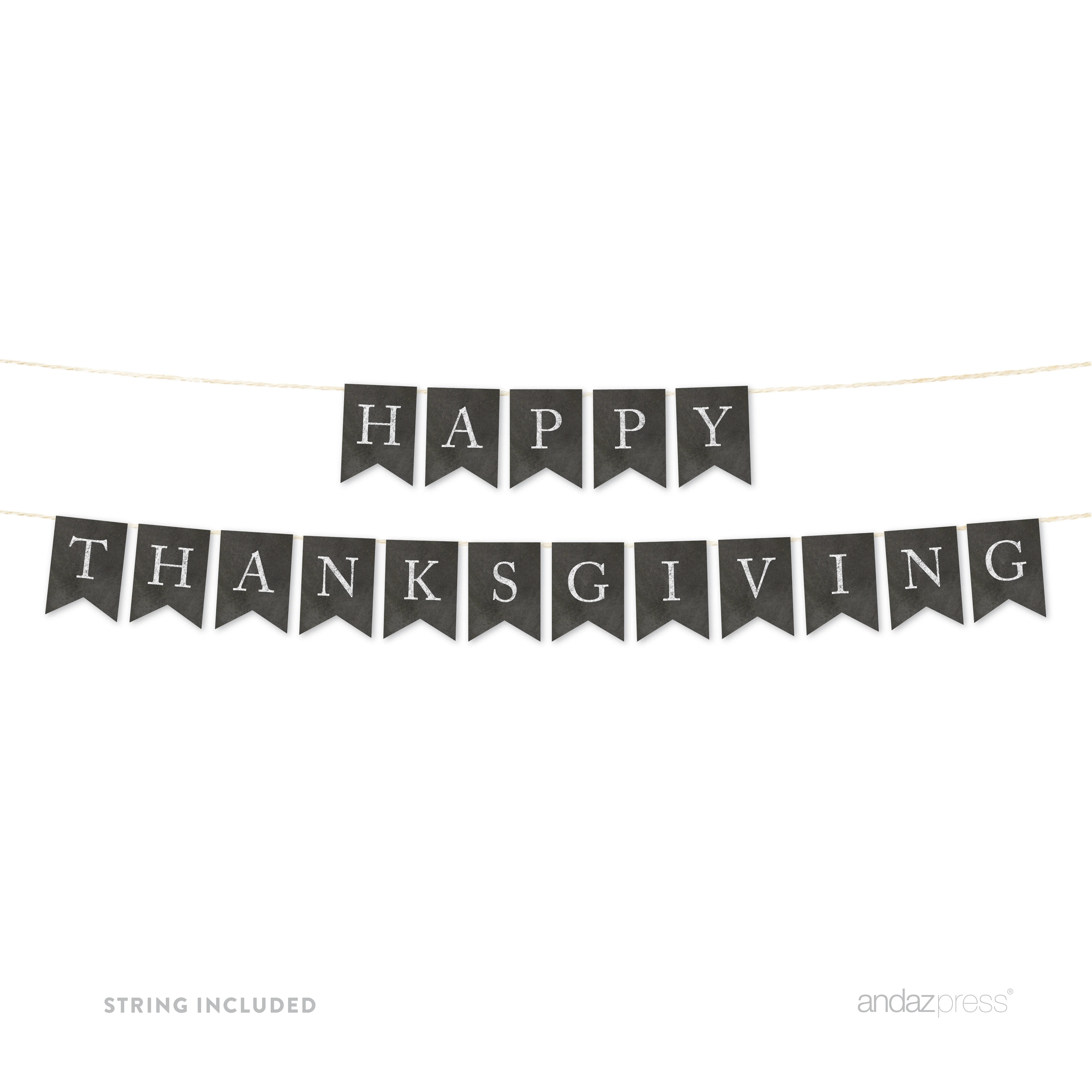 Happy Thanksgiving! Vintage Chalkboard Pennant Party Banner | Walmart (US)