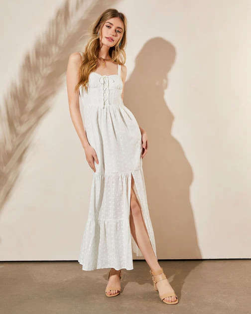 Hutchinson Cotton Eyelet Midi Dress - White - SALE | VICI