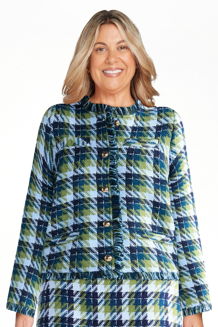 Free Assembly Women's Cropped Tweed Jacket with Fringe Trim, Sizes XS-XXL | Walmart (US)