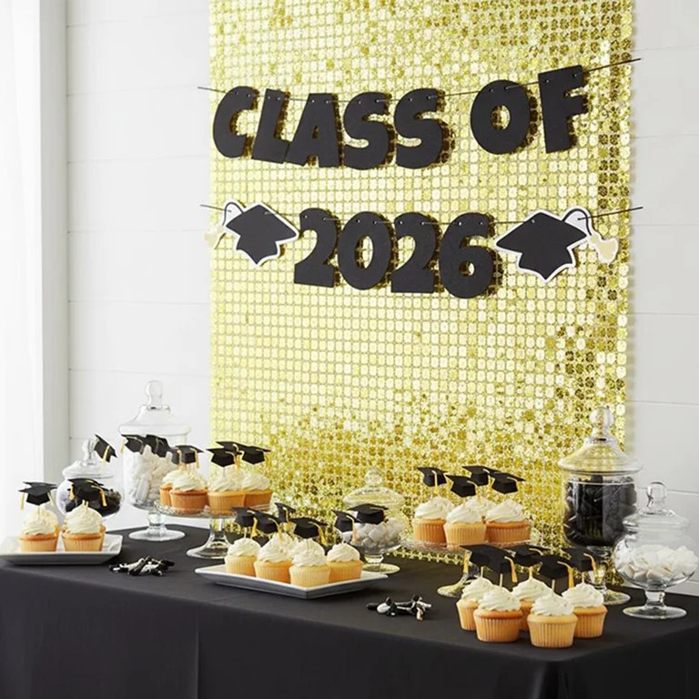 Class of 2026 Photo Backdrop, Black and Gold, Graduation by Way To Celebrate | Walmart (US)